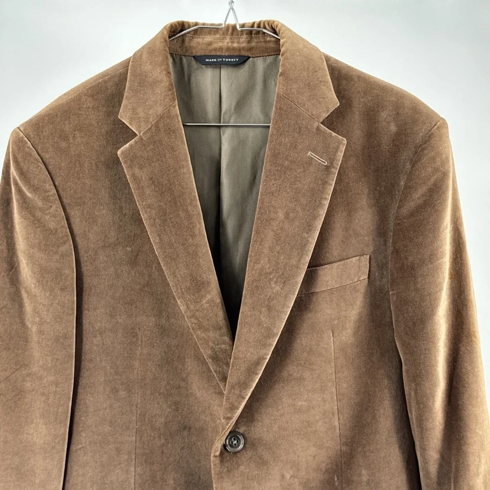 Banana Republic Men Velvet Blazer 40R Brown Sport Coat Cotton Jacket 2 Button